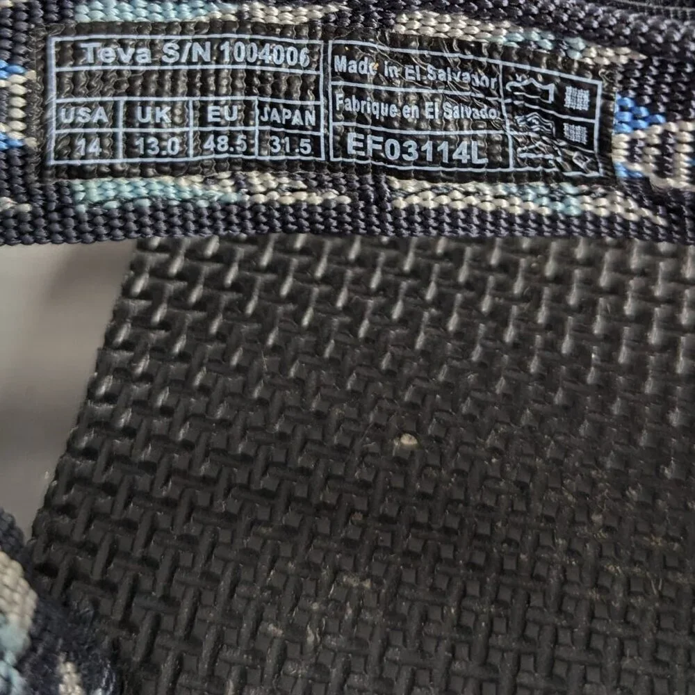 Teva Blue Black Woven Adjustable Universal Sandals